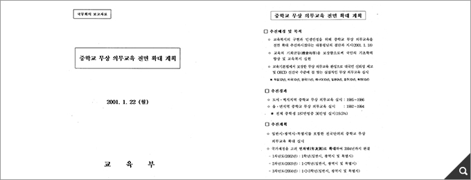 [국무회의록] 중학교 무상 의무교육 전면확대 계획 썸네일 이미지