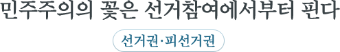 민주주의의 꽃은 선거참여에서부터 핀다 선거권·피선거권